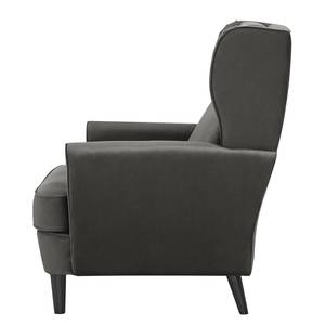 Oorfauteuil Boddin geweven stof - Velours Criada: Grijs