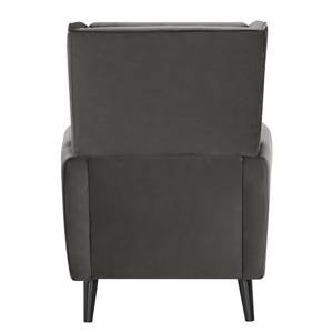 Oorfauteuil Boddin geweven stof - Velours Criada: Grijs