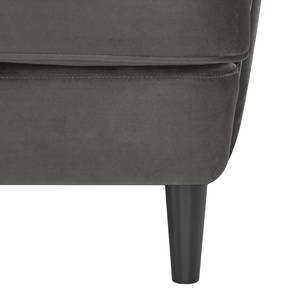 Oorfauteuil Boddin geweven stof - Velours Criada: Grijs