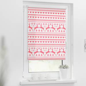 Klemmfix-Rollo Rentiere Muster Polyester - Rot / Weiß - 45 x 150 cm