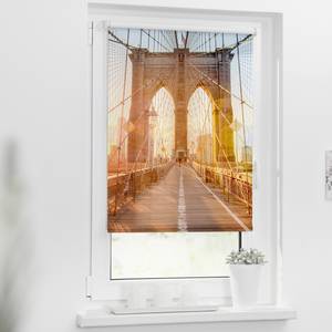 Klemfix-rolgordijn Brooklyn Bridge polyester - oranje - 80 x 150 cm