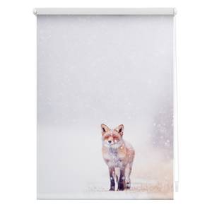 Klemfix-rolgordijn Vos in de Sneeuw polyester - wit/rood - 100 x 150 cm