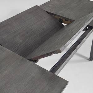 Eettafel Amonita (met uitschuiffunctie) massief acaciahout/staal - grijs acaciahout/zwart