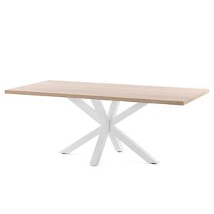 Table Karmi II Imitation chêne - Largeur : 200 cm - Blanc