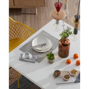 Tavolo da pranzo Karmi II Bianco - Larghezza: 200 cm - Cromo lucido