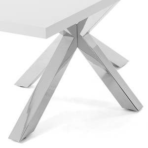 Table Karmi II Blanc - Largeur : 200 cm - Chrome brillant