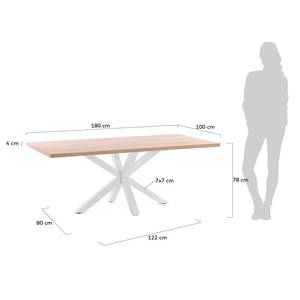 Table Karmi II Imitation chêne - Largeur : 180 cm - Blanc