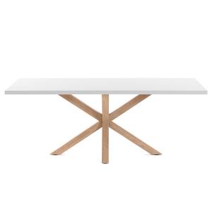 Table Karmi II Blanc - Largeur : 200 cm - Chêne clair