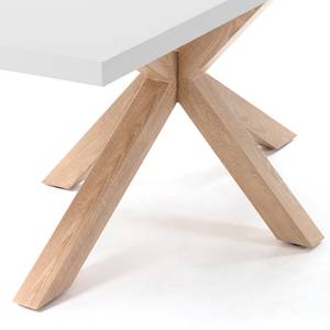 Table Karmi II Blanc - Largeur : 200 cm - Chêne clair