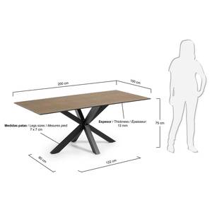 Table Akolele II Marron rouille - Largeur : 200 cm