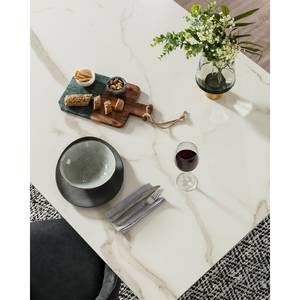 Tavolo da pranzo Akolele II Effetto marmo bianco / Effetto quercia - Larghezza: 200 cm