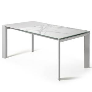 Tavolo da pranzo Retie I (allungabile) - Effetto marmo bianco - Larghezza: 120 cm - Color grigio chiaro