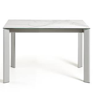 Tavolo da pranzo Retie I (allungabile) - Effetto marmo bianco - Larghezza: 120 cm - Color grigio chiaro