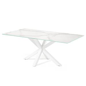 Table Akolele II Imitation marbre blanc - Largeur : 160 cm