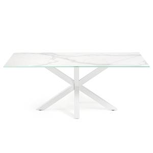 Table Akolele II Imitation marbre blanc - Largeur : 160 cm