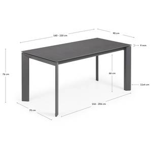 Table Retie III (Extensible) - Marron vieilli - Largeur : 160 cm - Anthracite
