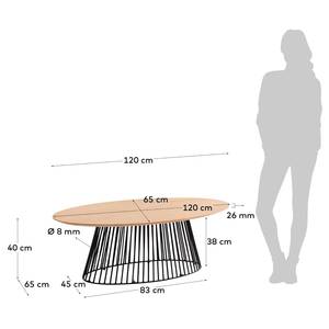 Salontafel Kooskia II massief mangohout/ijzer - massief mangohout/zwart