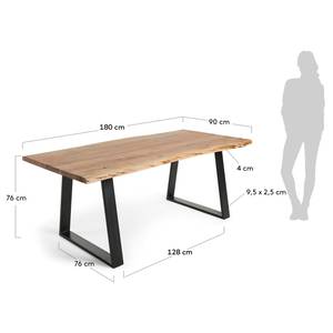 Eettafel Ayon massief acaciahout/staal - acaciahout/zwart