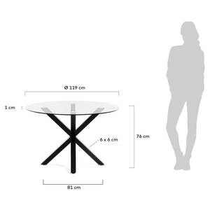 Table Ayanka II Verre / Acier - Verre transparent / Noir