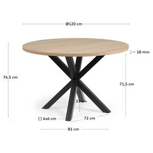 Eettafel Ayanka Eikenhouten look/zwart