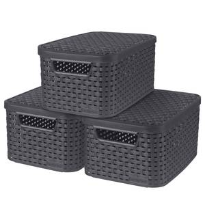 Opbergbox Style I (set van 3) polypropeen - antracietkleurig - 19 x 29 cm