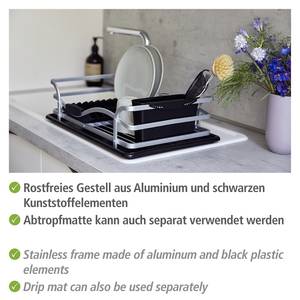 Geschirrabtropfer Alu Aluminium /  Polypropylen - Silber / Schwarz