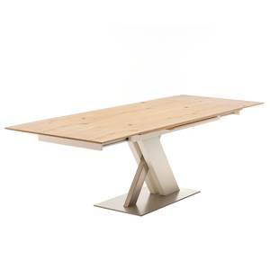 Eettafel ET612 Balkeneikenhout/Wit - Breedte: 160 cm - Uittrekbaar