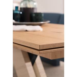 Table ET612 Poutres en chêne / Noir - Largeur : 200 cm - Extensible