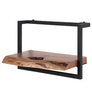 Étagère murale Kaawo I Acacia massif / Métal - Acacia / Noir - Largeur : 45 cm