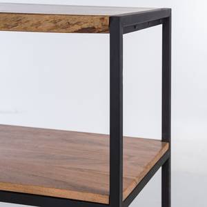 Meuble avec vasque Kaawo Acacia massif / Fer - Acacia / Noir - Largeur : 90 cm