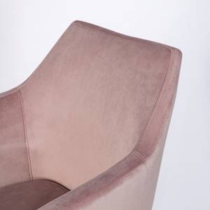 Chaise de bureau pivotante NICHOLAS Tissu / Métal - Velours Vilda: Rose vieilli - Blanc