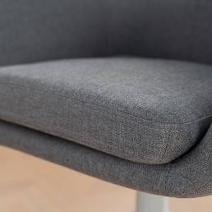 Chaise de bureau pivotante NICHOLAS Tissu / Métal - Tissu Cors: Granite - Blanc