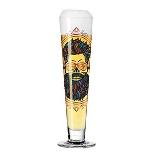 Verre à bière Heldenfest Hipster Verre cristallin - Transparent / Noir - Contenance : 0,39 L