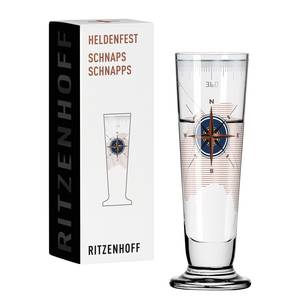Schnapsglas Heldenfest Kompass Kristallglas - Transparent / Platin - Fassungsvermögen: 0.05 L