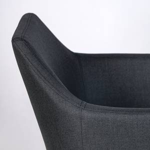 Chaise de bureau pivotante NICHOLAS Tissu / Métal - Tissu Cors: Anthracite - Blanc
