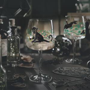 Verre à cocktail Fabelkraft I Verre cristallin - Transparent / Noir - Contenance : 0,7 L