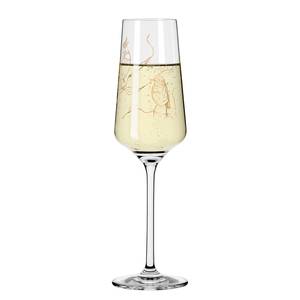 Flûte à champagne Touche de rosé I Verre cristallin - Transparent / Rose doré - Contenance : 0,23 L