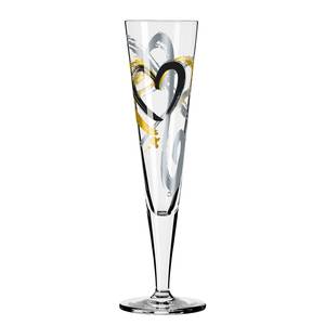Champagneglas Goldnacht Heart kristalglas - transparant/platina - inhoud: 0.2 L