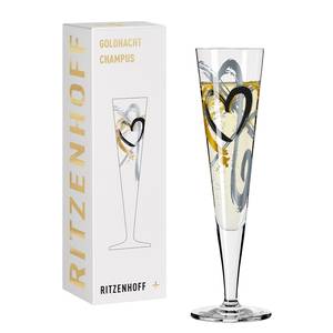 Bicchiere da champagne Goldnacht Cuore Cristallo - Trasparente / Platino - Capacità: 0.2 l