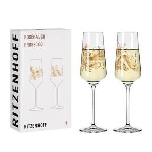Flûtes à champagne Rosé I (lot de 2) Verre cristallin - Transparent / Rose doré - Contenance : 0,23 L