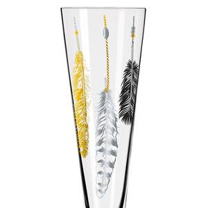Champagnerglas Goldnacht Feathers Kristallglas - Transparent / Platin - Fassungsvermögen: 0.2 L
