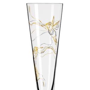 Champagnerglas Goldnacht Kolibris Kristallglas - Transparent / Platin - Fassungsvermögen: 0.2 L