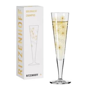 Flûte à champagne Goldnacht Stars Verre cristallin - Transparent / Platine - Contenance : 0,2 L