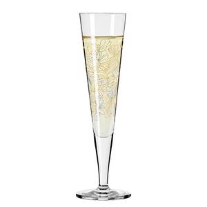 Champagnerglas Goldnacht Blumenmeer Kristallglas - Transparent / Platin - Fassungsvermögen: 0.2 L