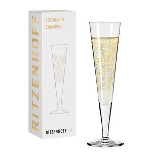 Champagnerglas Goldnacht Blumenmeer Kristallglas - Transparent / Platin - Fassungsvermögen: 0.2 L