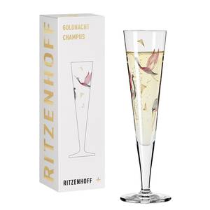 Flûte à champagne Goldnacht Grue Verre cristallin - Transparent / Doré - Contenance : 0,2 L