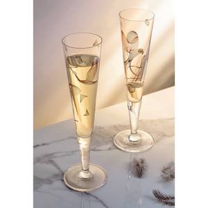 Flûte à champagne Goldnacht Grue Verre cristallin - Transparent / Doré - Contenance : 0,2 L