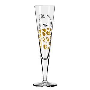 Flûte à champagne Goldnacht Léopards Verre cristallin - Transparent / Doré - Contenance : 0,2 L