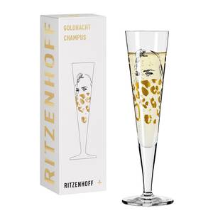 Bicchiere champagne Goldnacht Leopardi Cristallo - Trasparente / Oro - Capacità: 0.2 l