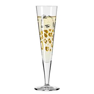 Champagnerglas Goldnacht Leoparden Kristallglas - Transparent / Gold - Fassungsvermögen: 0.2 L